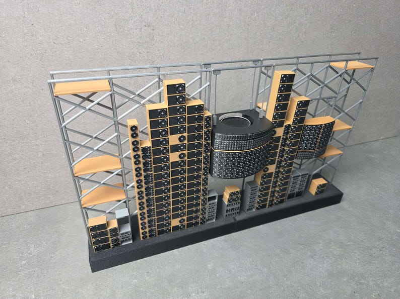 Desktop Wall of Sound speaker sculpture angled view