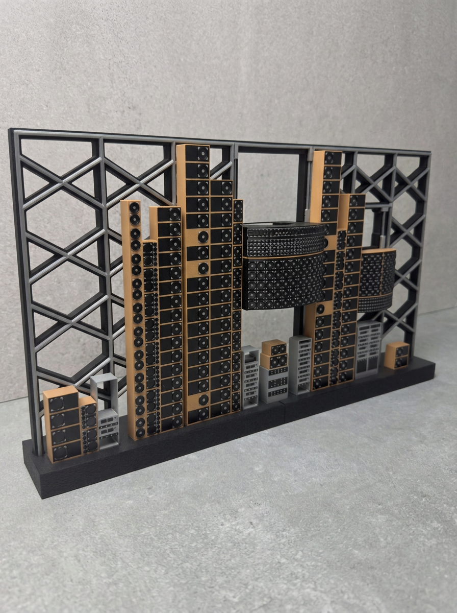 Desktop Wall of Sound 2.0 Bluetooth speaker sculpture